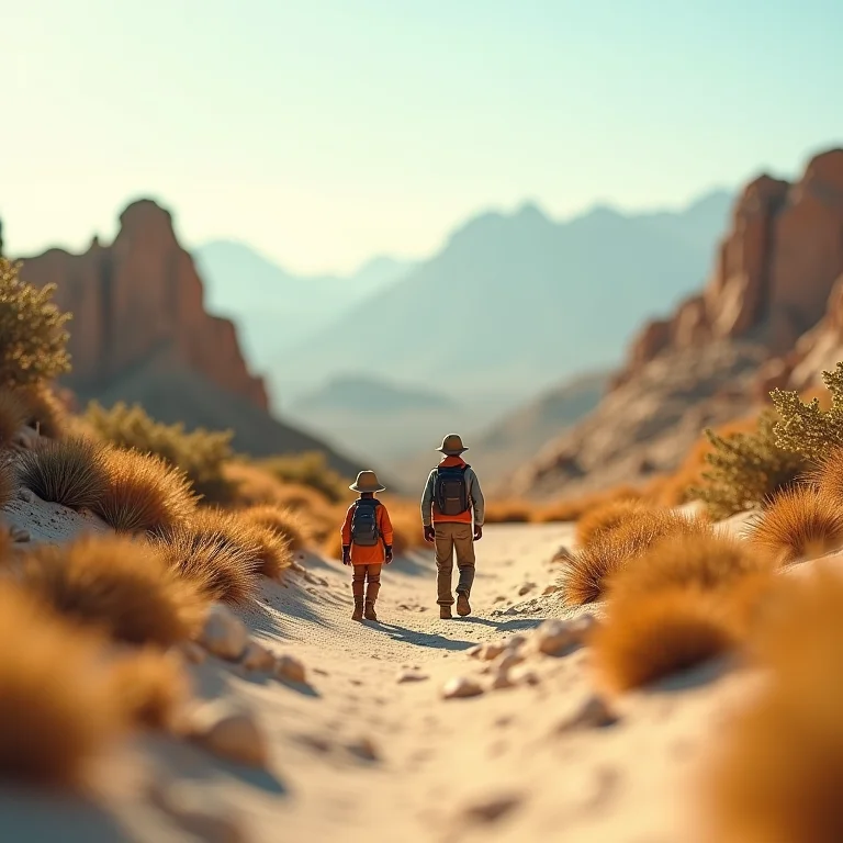 Diorama detalhado representando a paisagem do sertão nordestino