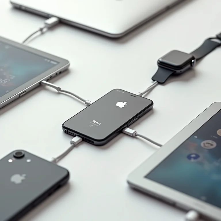 Ecossistema Apple integrado com iPhone, iPad, Macbook e Apple Watch