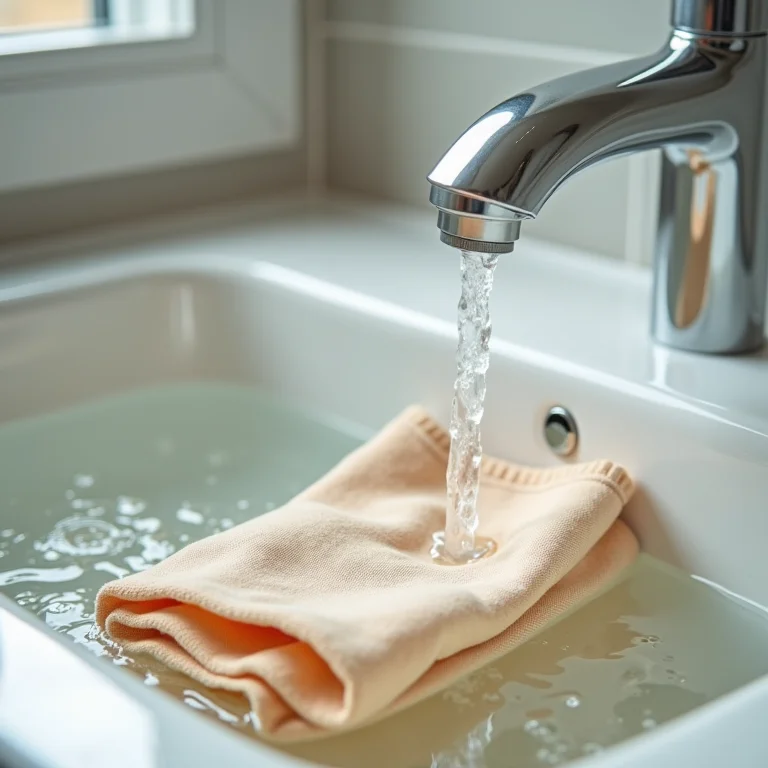 Enxaguando a mancha de carvão com água fria.