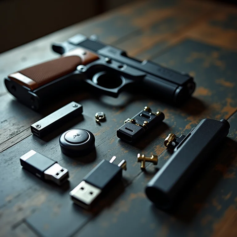 Equipamentos de espionagem em close-up