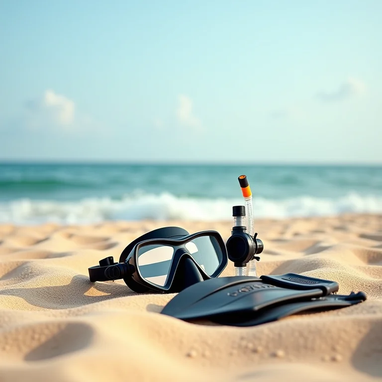 Equipamentos de mergulho para o mergulho de batismo em Noronha.