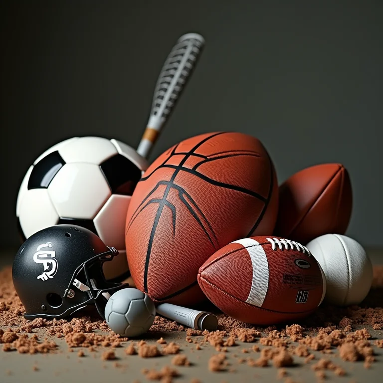 Equipamentos esportivos representando tipos de patrocínio