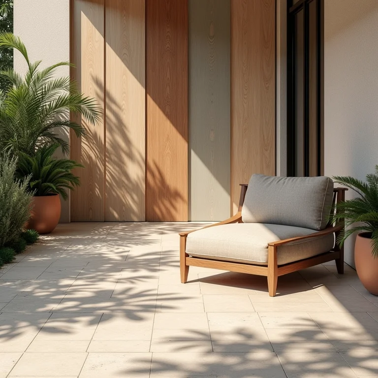 Escolha de materiais para área de lazer.