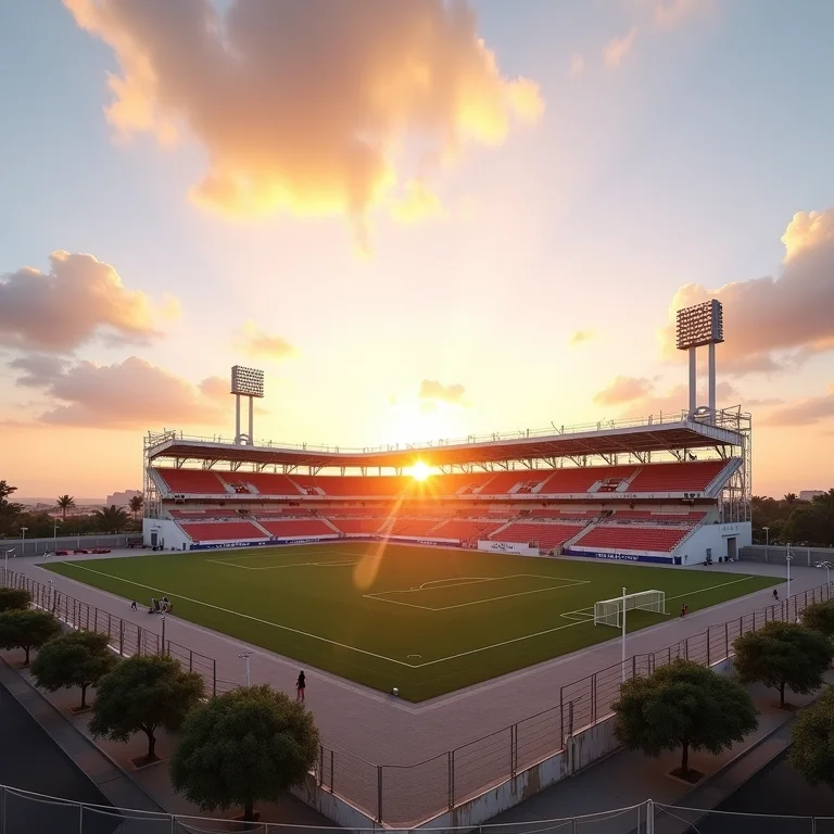 Estádio Fonte Nova em Salvador ao pôr do sol
