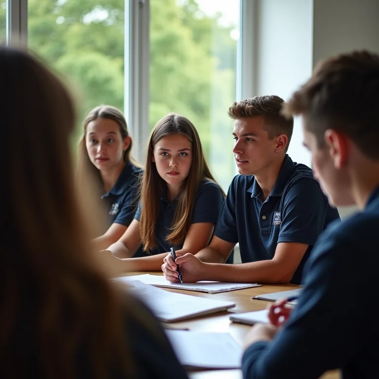 Estudantes participando de um programa educativo no Museu Olímpico.