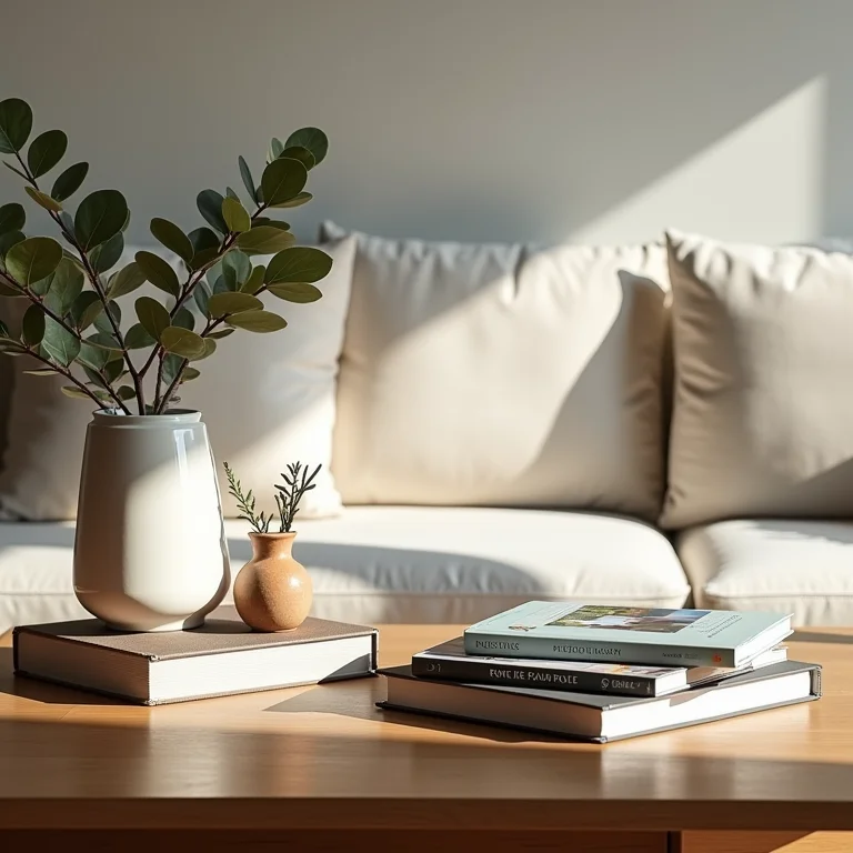 Exemplos de decoração personalizada com livros na mesa de centro