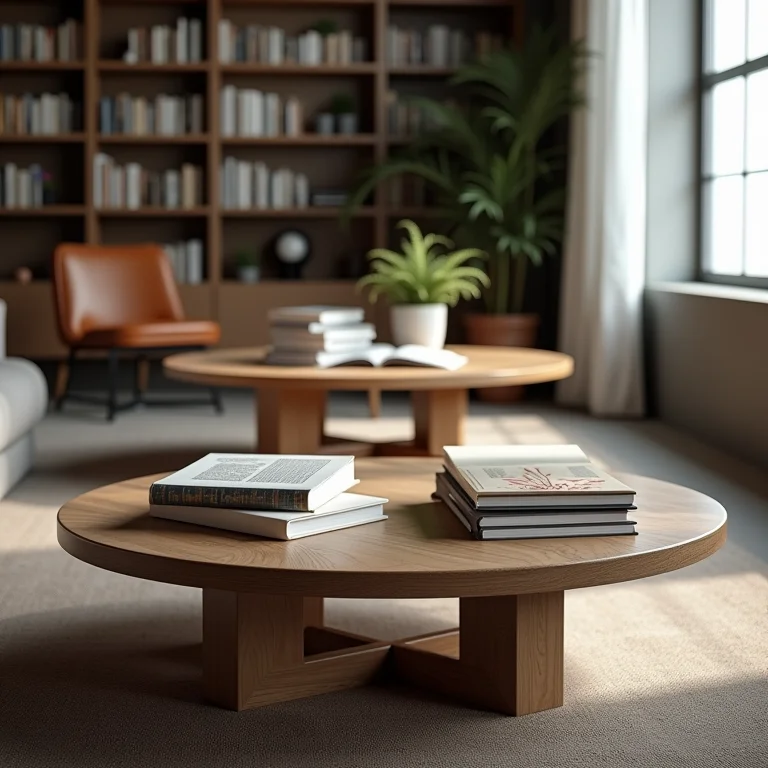 Exemplos de proporções ideais e desastrosas na decoração de mesa de centro com livros