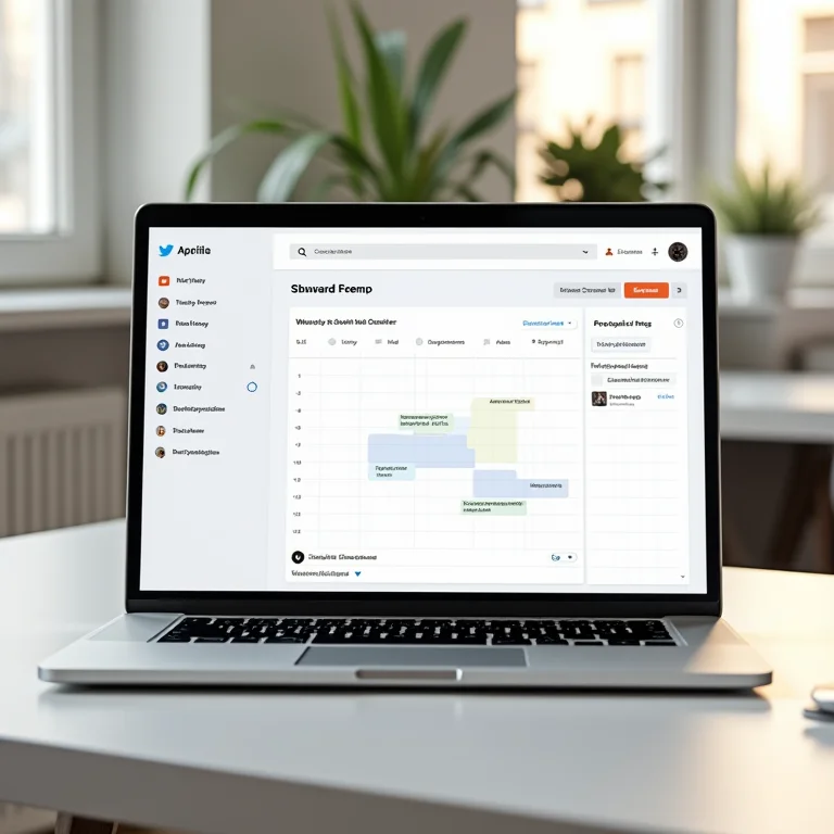 Ferramentas de agendamento de posts em tela de laptop
