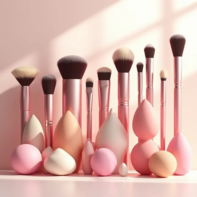 Ferramentas de maquiagem organizadas