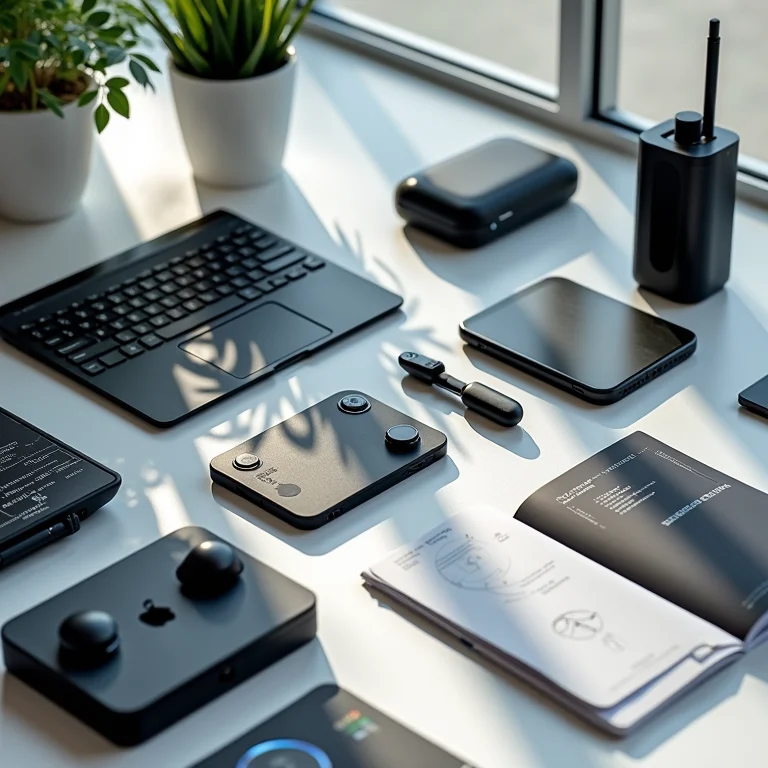 Gadgets de tecnologia e revistas de programação