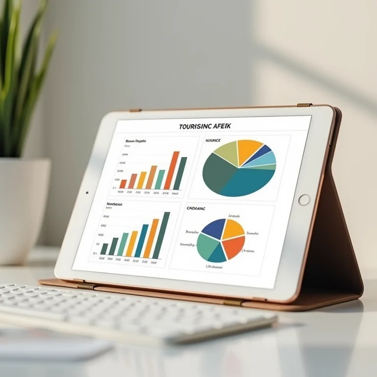 Gráficos estatísticos demonstrando o aumento do turismo durante a Copa do Mundo.