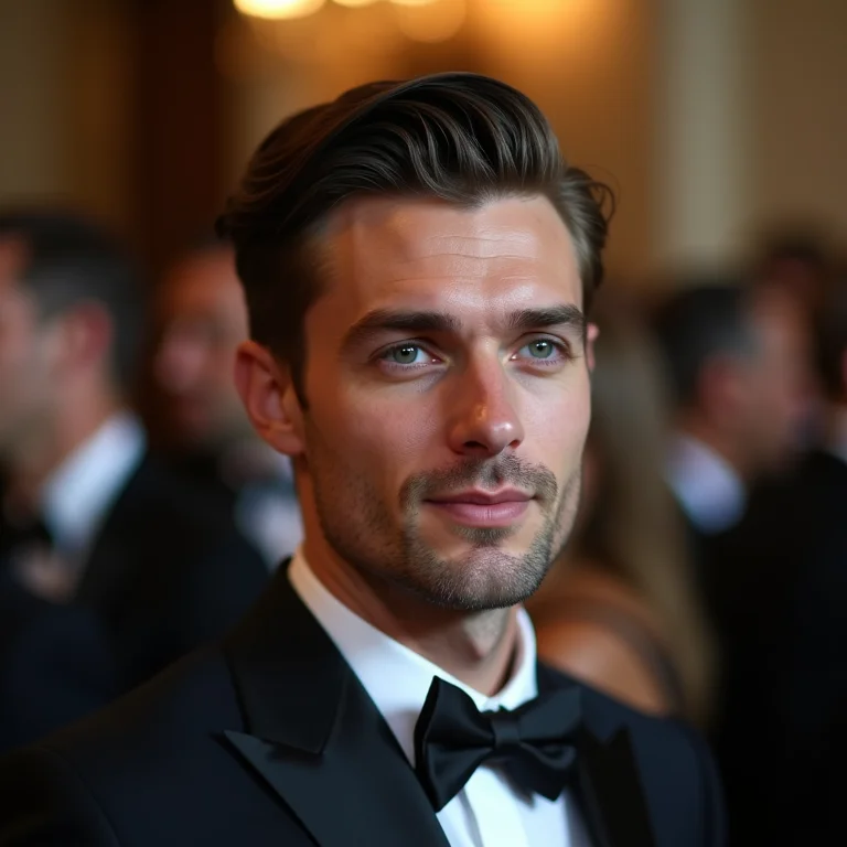 Homem mid-size com penteado lateral clássico e elegante