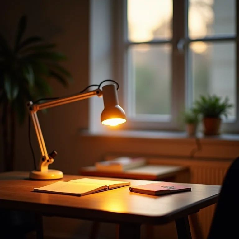 Iluminação adequada para o home office.