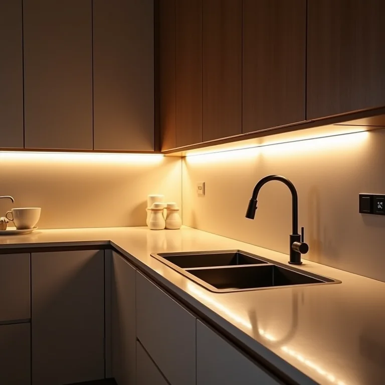 Iluminação artificial em cozinhas americanas pequenas