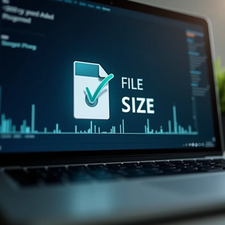 Indicador de tamanho de arquivo em tela