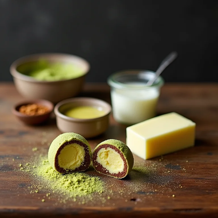 Ingredientes para receita de brigadeiro de pistache.