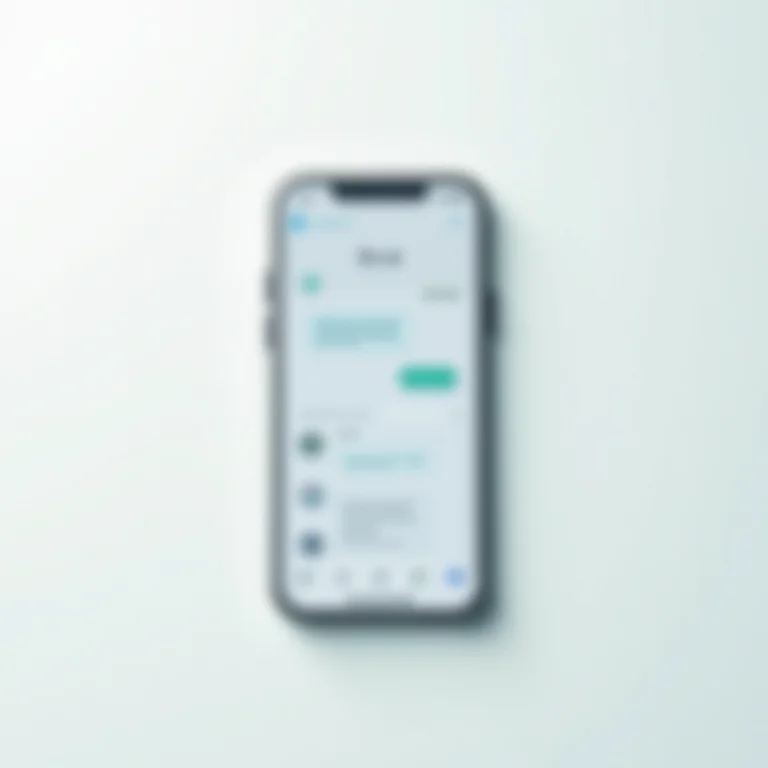 Interface de aplicativo de mensagens em smartphone