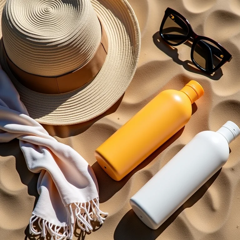 Itens essenciais para passeio de dromedário: protetor solar, chapéu, óculos, lenço e água