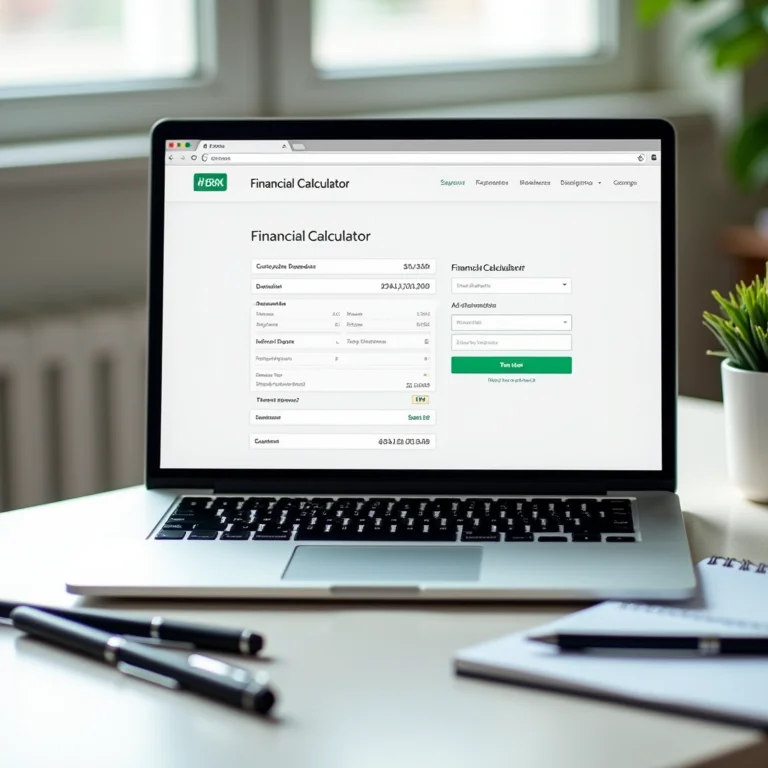 Laptop exibindo calculadora online