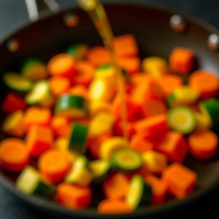 Legumes sendo refogados para o risoto.