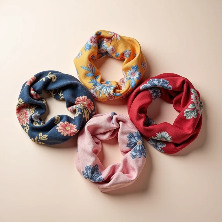 Lenços de cabelo com estampas coloridas