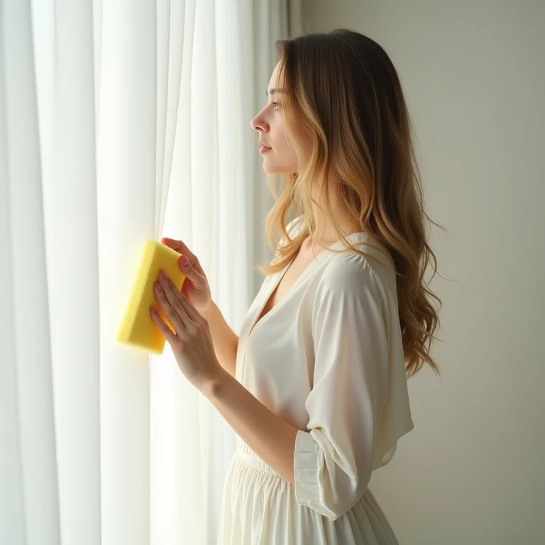 Limpando cortinas a seco