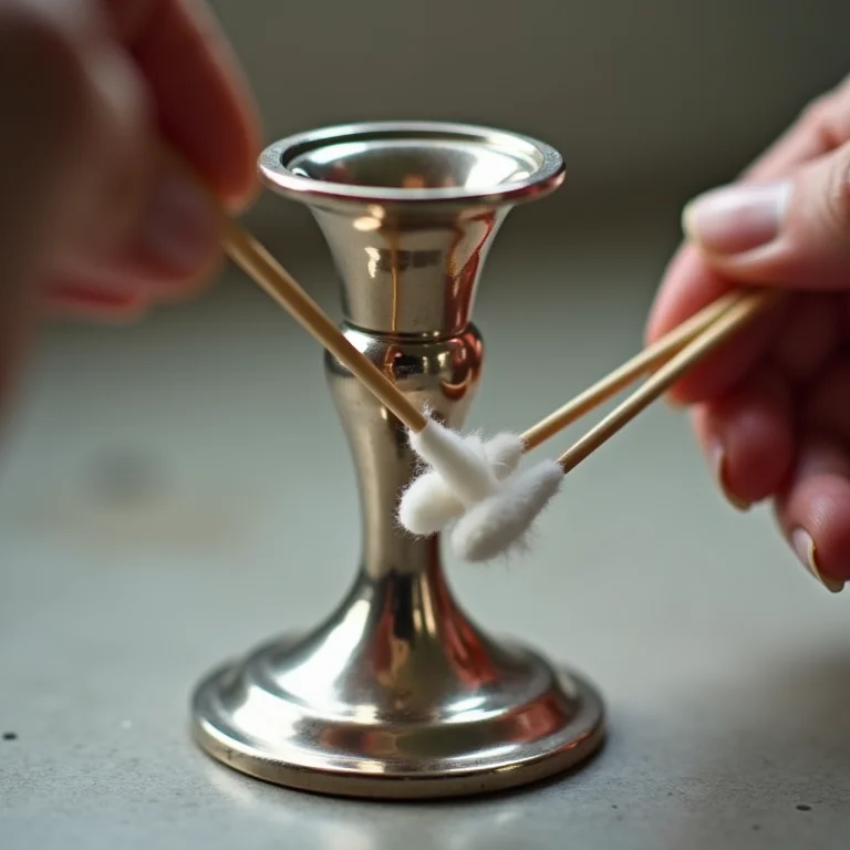 Limpeza de áreas difíceis em objetos de prata