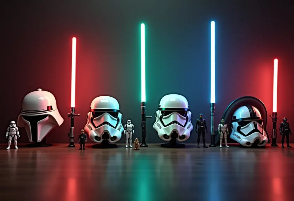 Linha do Tempo Star Wars: Coleção de itens em ordem cronológica.