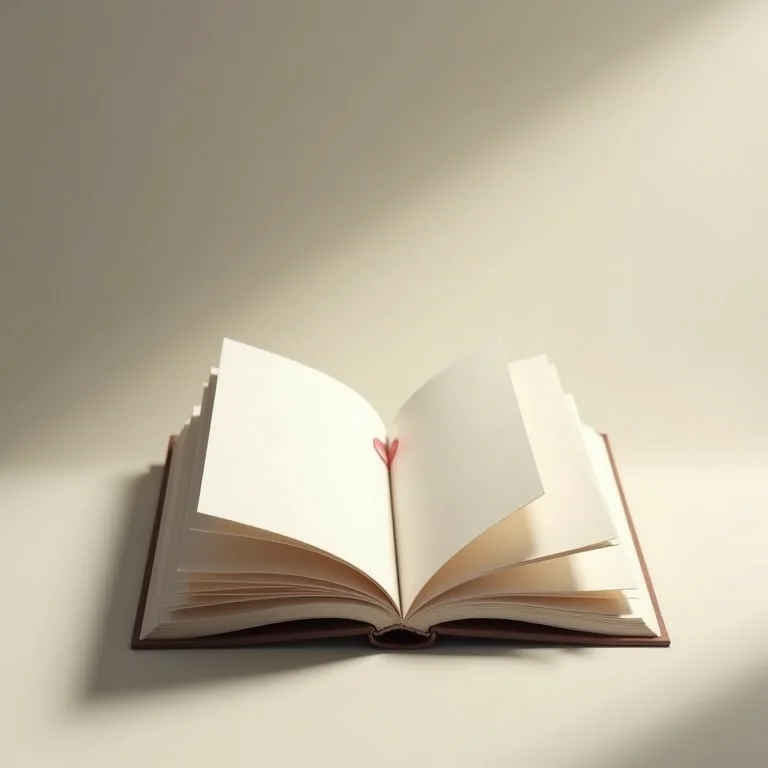 Livro aberto com marcador em página importante.