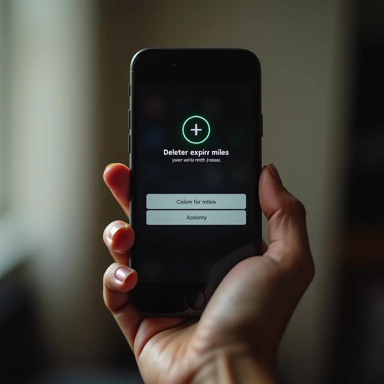 Mão excluindo alerta de milhas expirando no celular.