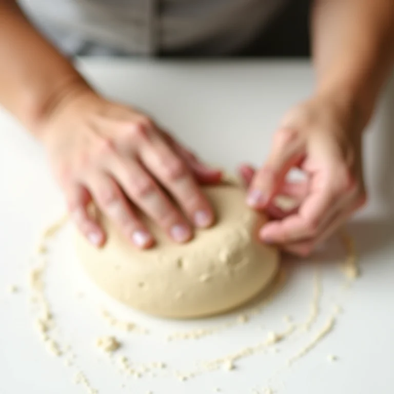 Mãos preparando a massa de biscuit para o suporte de notebook