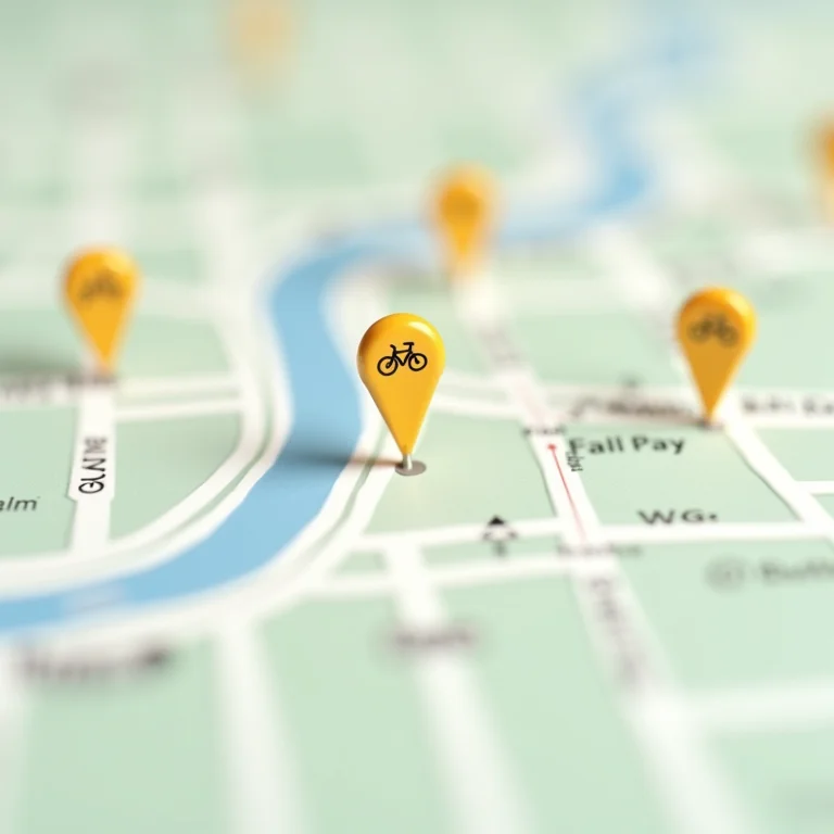 Mapa com localização de pontos de aluguel de bicicletas