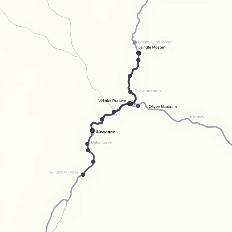 Mapa de Lausanne com destaque para a localização do Museu Olímpico e atrações próximas.