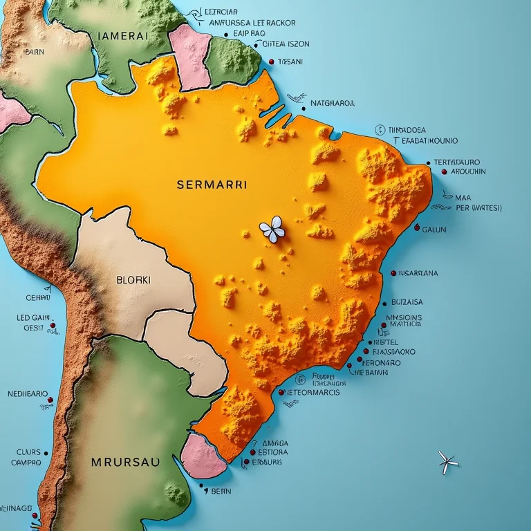 Mapa do Brasil destacando regiões do Bumba Meu Boi.