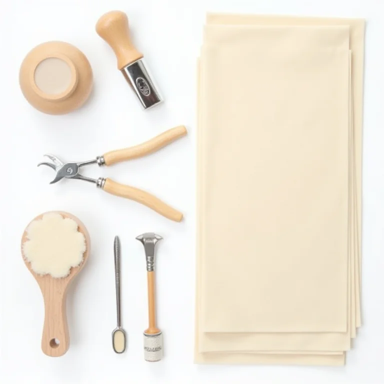 Materiais essenciais para criar um porta-chaves de feltro.