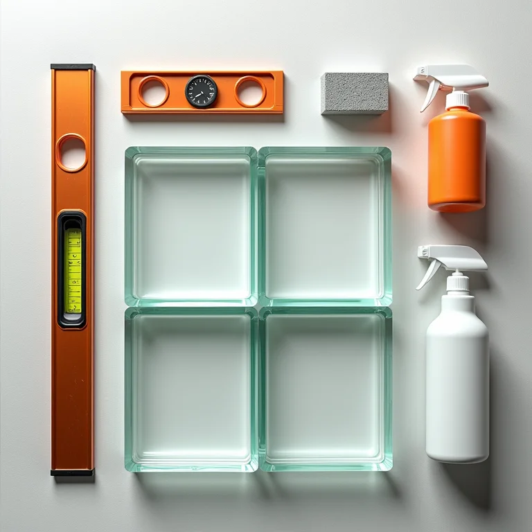 Materiais para construir balcão de vidro.