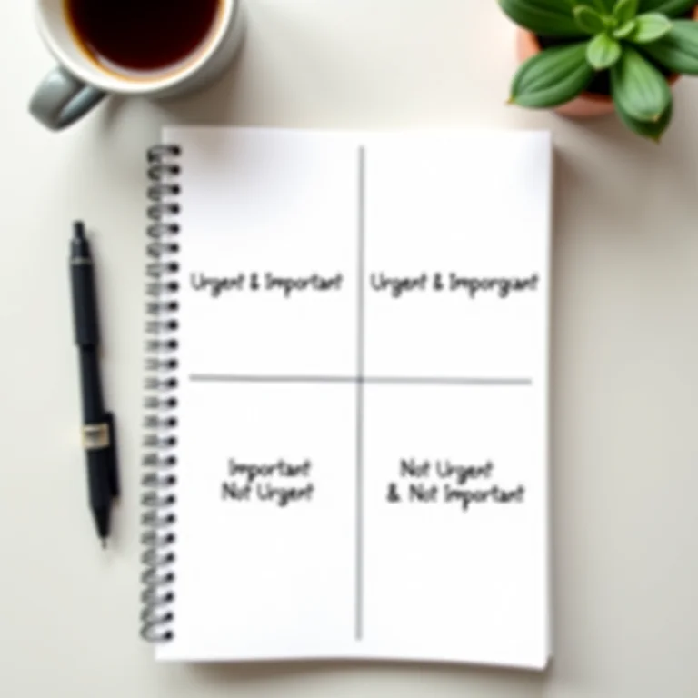 Matriz de Eisenhower com quadrantes de priorização de tarefas