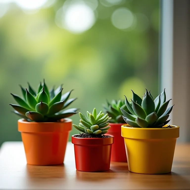 Mini-jardim de suculentas em vasos de Lego