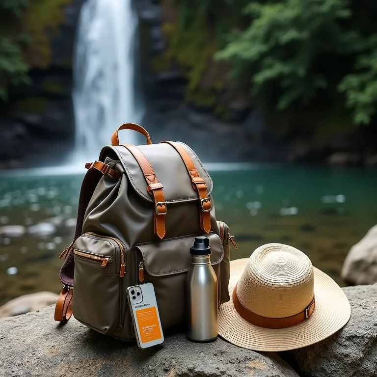 Mochila com itens essenciais para um dia nas Cataratas do Iguaçu