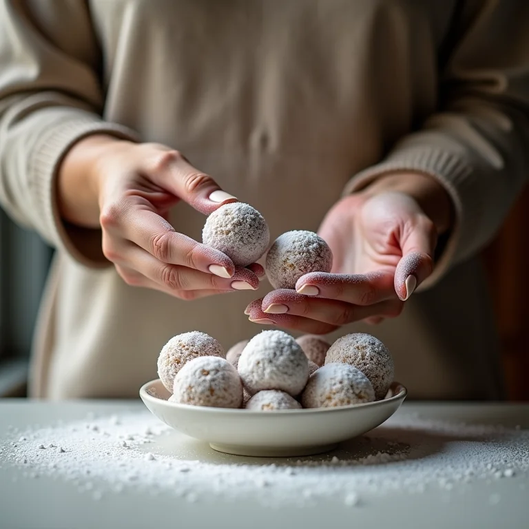 Modelando brigadeiros: mãos fazendo bolinhas perfeitas.