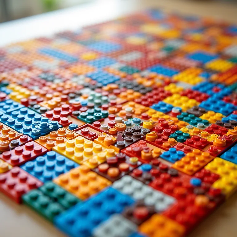 Mosaico de Lego detalhado criado com a técnica SNOT