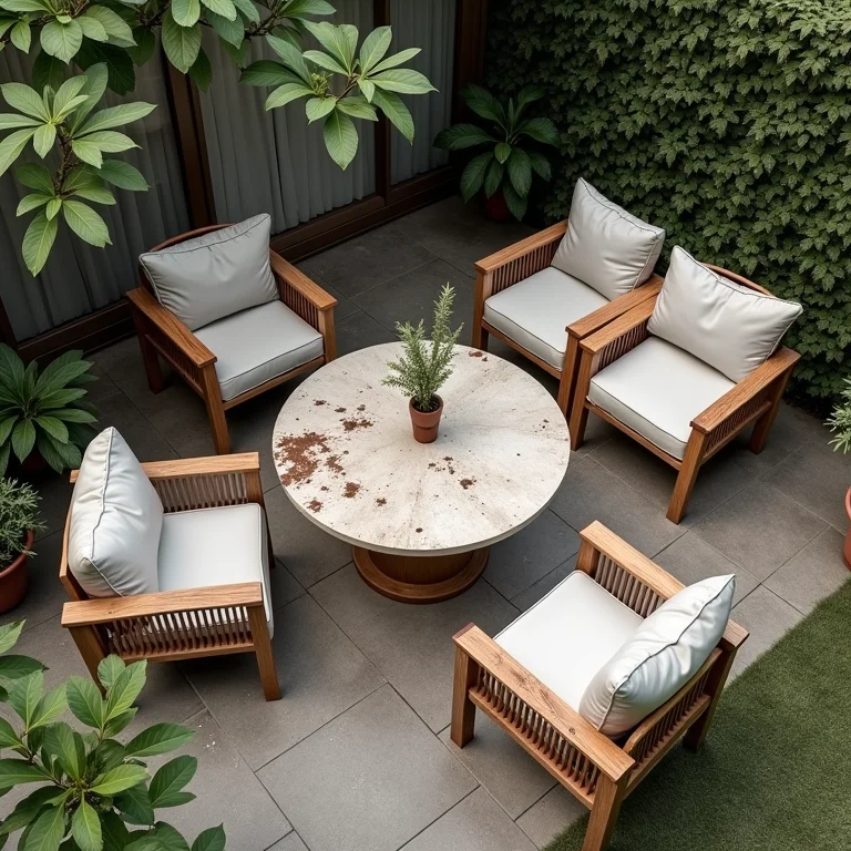 Móveis de área de lazer danificados pelo clima