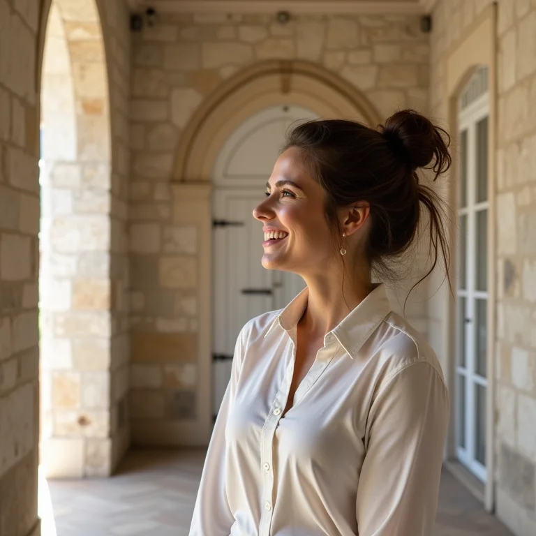 Mulher admirando a arquitetura do Cais do Sertão