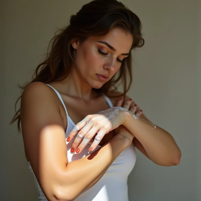 Mulher aplicando a mistura descolorante durante o banho de lua