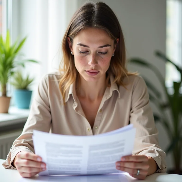 Mulher branca analisando o projeto de lei do MEI