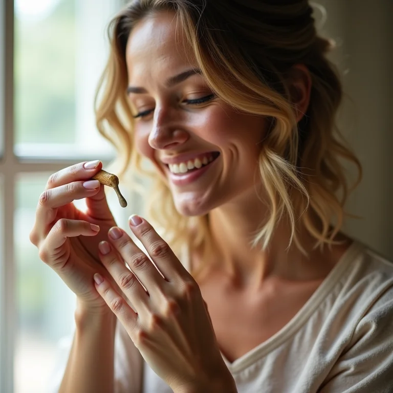 Mulher branca clareando as unhas com pasta caseira