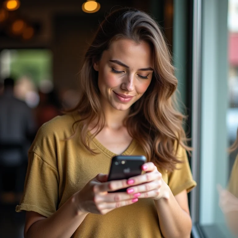 Mulher branca definindo cartão principal no iFood.