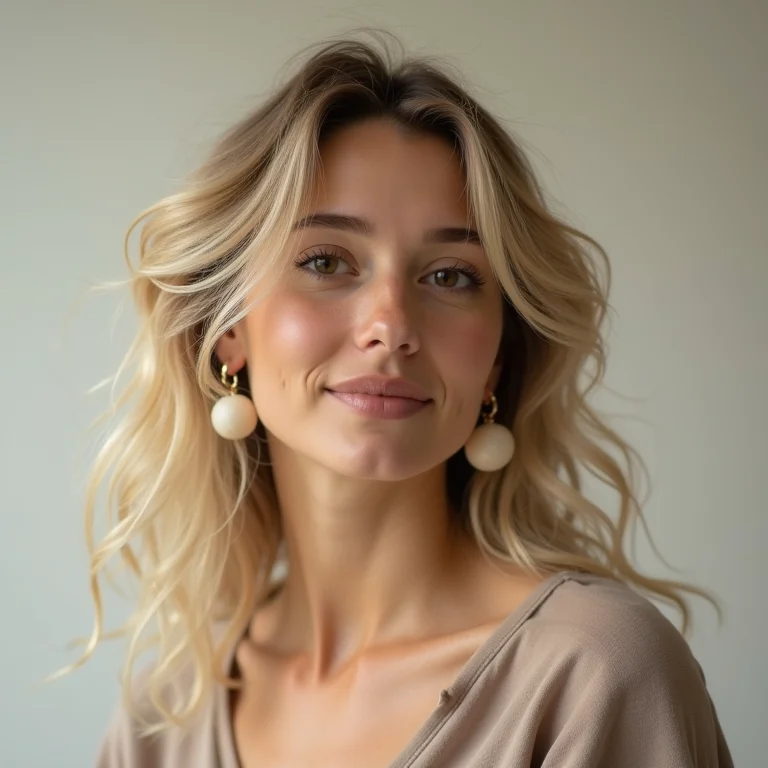 Mulher branca escolhendo brincos para bebê