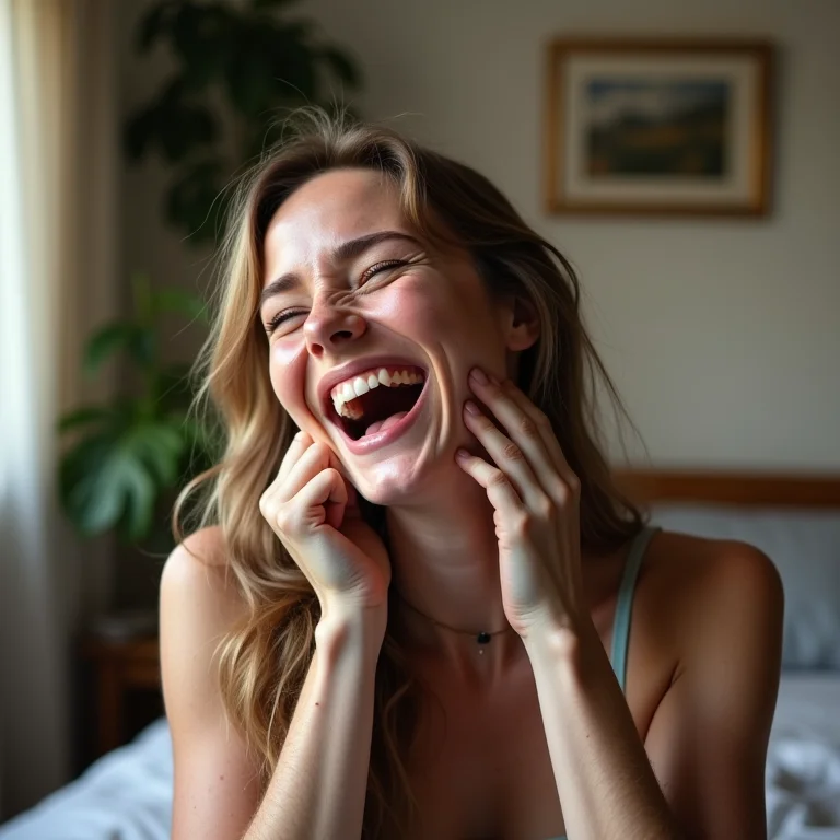 Mulher branca gravando dueto no TikTok