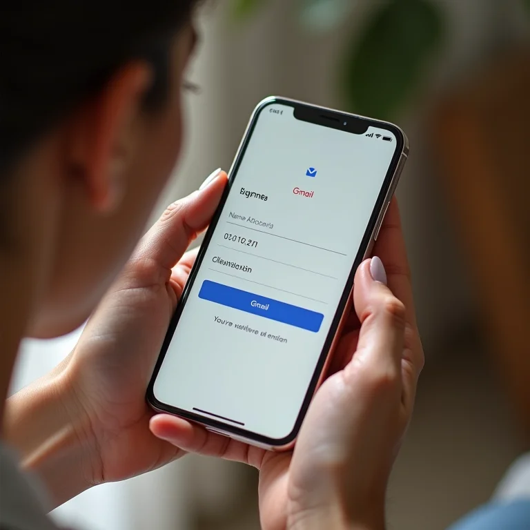 Mulher branca preenchendo informações pessoais no Gmail